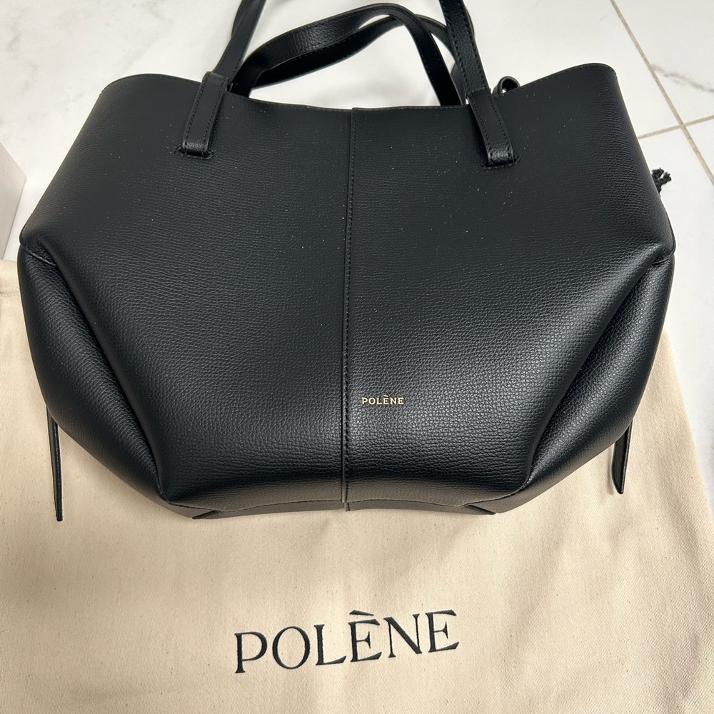 Polène Black Mini Cyme Leather Tote - Picture 2 of 9